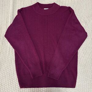 Vintage Burgundy Cable Knit Sweater